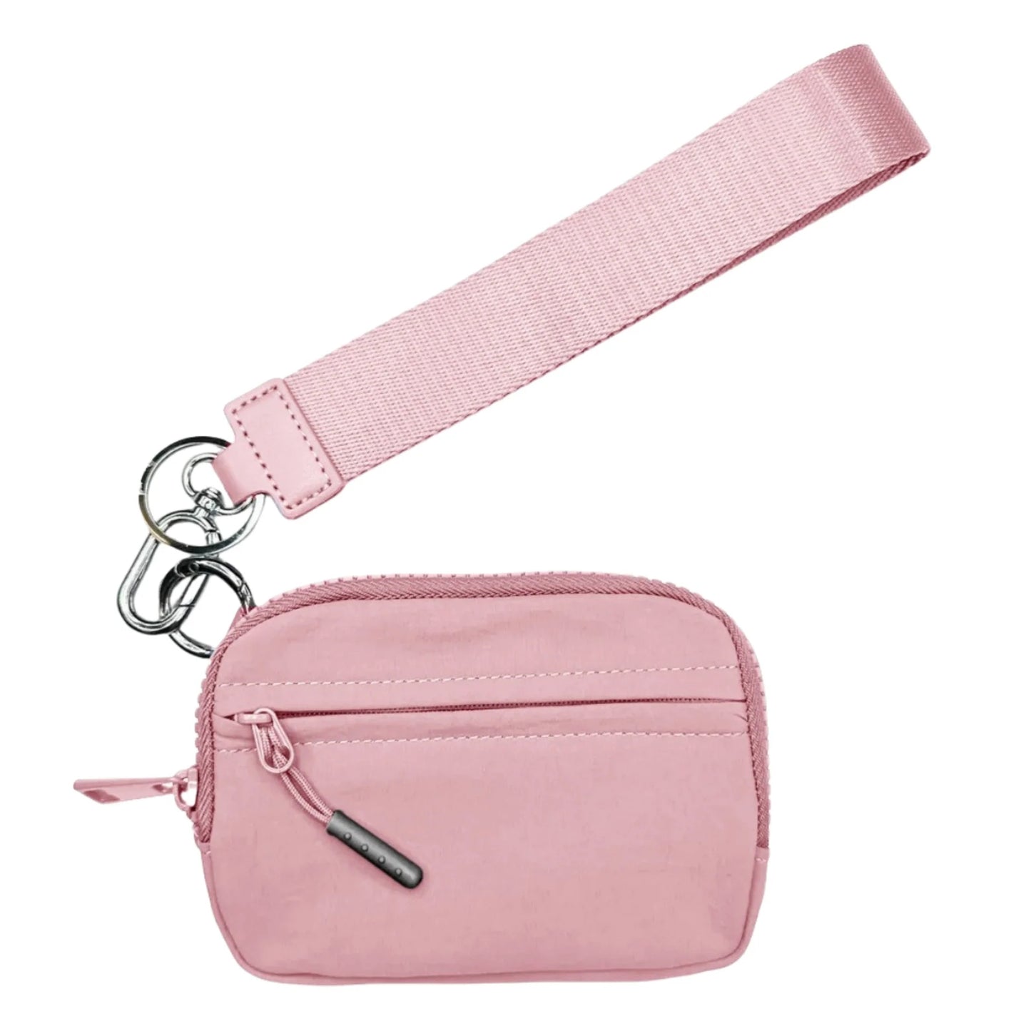 Zippered Wristlet Wallet with ID Window, 8+ Card Slots, Lipstick Holder, Detachable Strap & Keychain