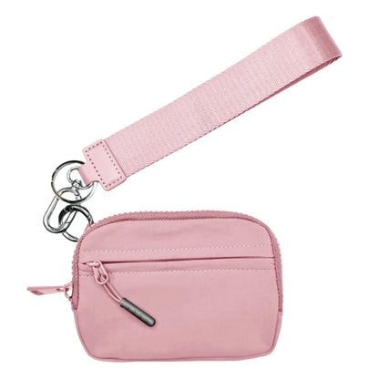 Zippered Wristlet Wallet with ID Window, 8+ Card Slots, Lipstick Holder, Detachable Strap & Keychain