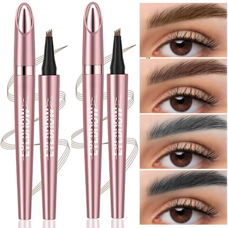 3pcs Waterproof Microblading Eyebrow Pencil Set- 4 Tips for Realistic Hair Strokes