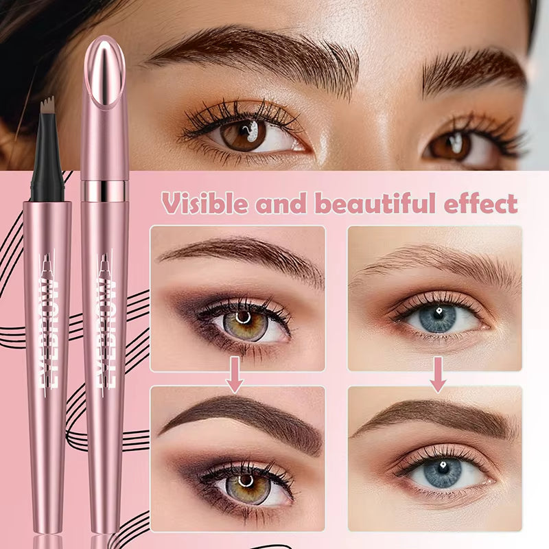 3pcs Waterproof Microblading Eyebrow Pencil Set- 4 Tips for Realistic Hair Strokes