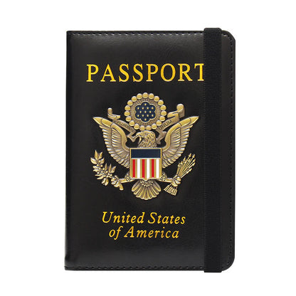 RFID Blocking Passport Holder with US Metal Badge