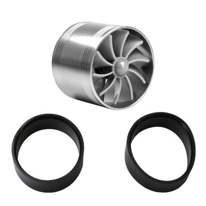 Car Air Intake Turbonator Dual Fan Turbine Super Charger Gas Fuel Saver Turbo
