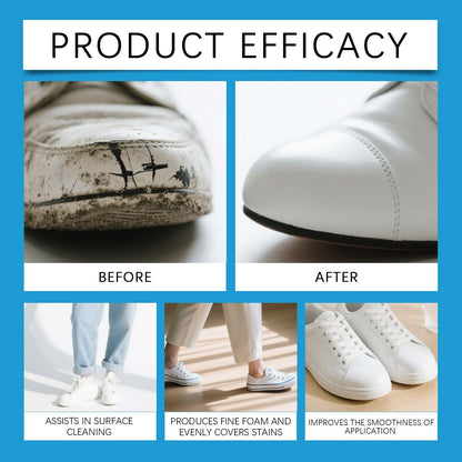 White Shoe Cleaner Cream - No Water, No Rinse Instant Cleaning Solid Cream for Sneakers, Suede & Boots