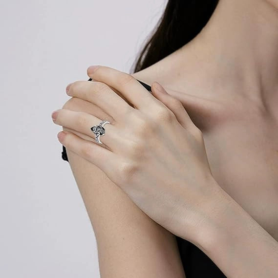 Sterling Silver Vintage Flower Rose Flower Tree Tree of Life Ring