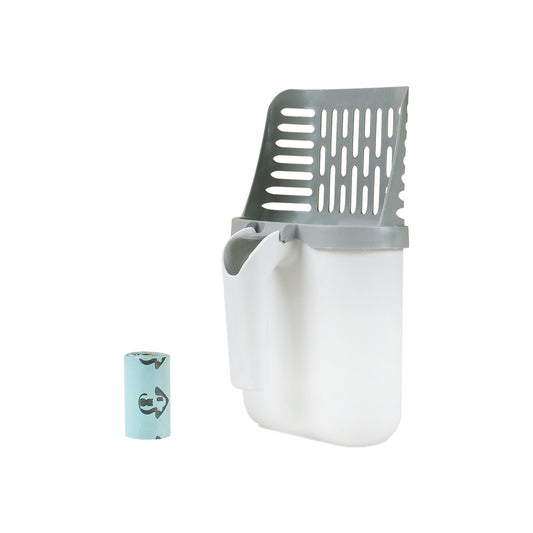 Pooper Scooper for Cat, Cat Litter Scoop with Bags, Integrated Detachable Deep Shovel Holder