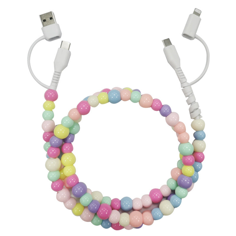 Adorable Pearl Bead USB-C to USB-C Fast Charging Cable (1m)