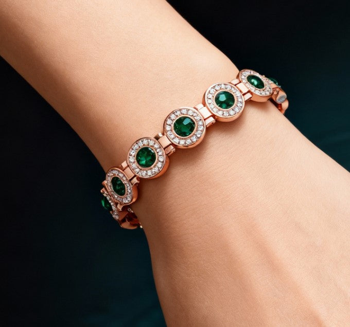 Magnetic Bracelet for Women 4X Ultra Strength Magnetic Bracelet with Dazzling Austrian Cut Crystals Stone