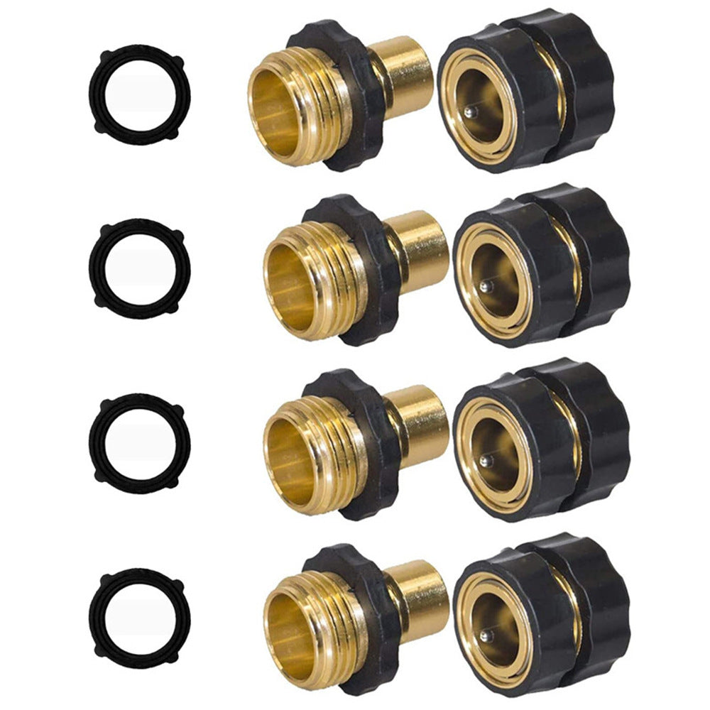 4 Pairs 3/4 Inch Garden Hose Fitting Quick Connector