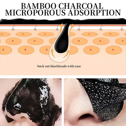 Bamboo Charcoal Blackhead Remover Mask - Peel Off Face Mask for Face & Nose, Deep Cleansing Pore Treatment for Blackheads
