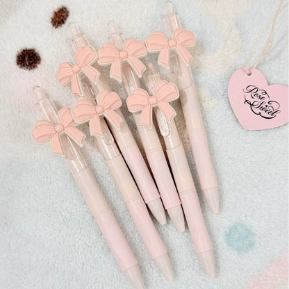 6pcs Pink Bow Party Ballpoint Pens High Quality