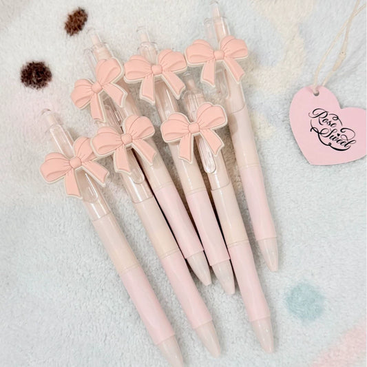 6pcs Pink Bow Party Ballpoint Pens High Quality