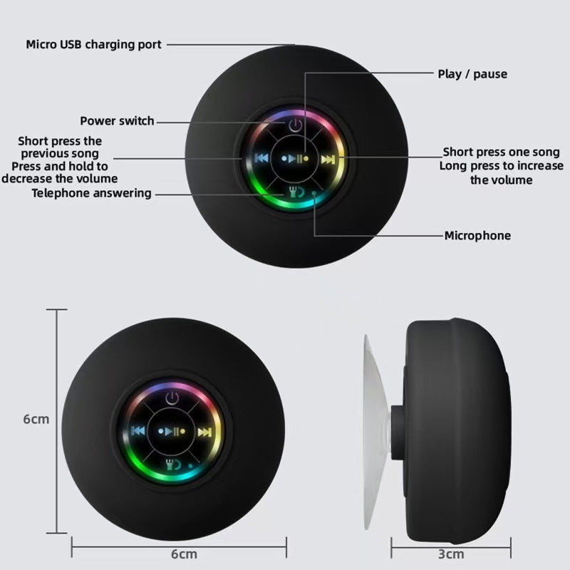Waterproof Shower Speaker HD Water Resistant Bluetooth