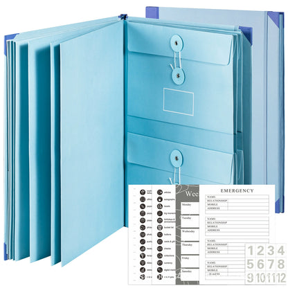 Document Organizer with Labels Expandable File Folder with Pockets