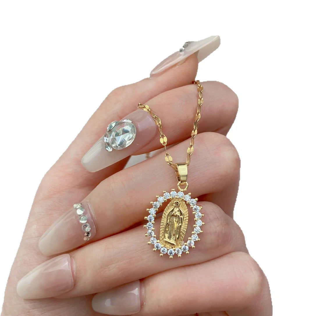 Virgen de Guadalupe Necklace (Mother Mary Pendant)