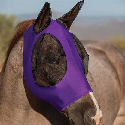 Horse Fly Mask with Ears – UV Protection & Comfort Fit, Breathable Lycra Full Size for Cob