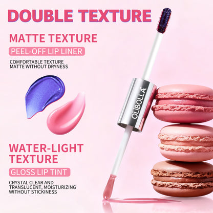 Double-Ended Peel-Off Lip Liner & Gloss Tint – Long-Lasting Hydrating Lip Color, Smudge-Proof