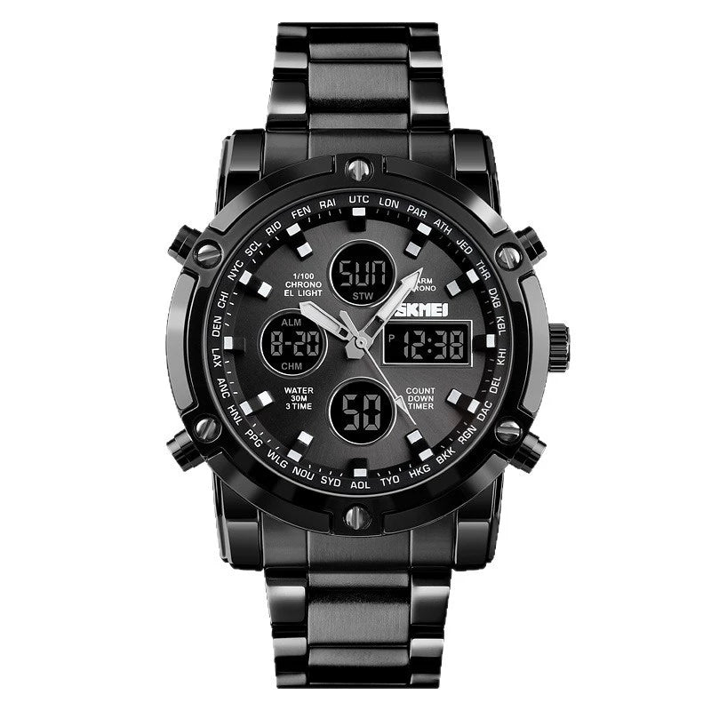 Men Quartz Watch Male Steel Wristwatch Fashion Big Dial Shockproof Watches