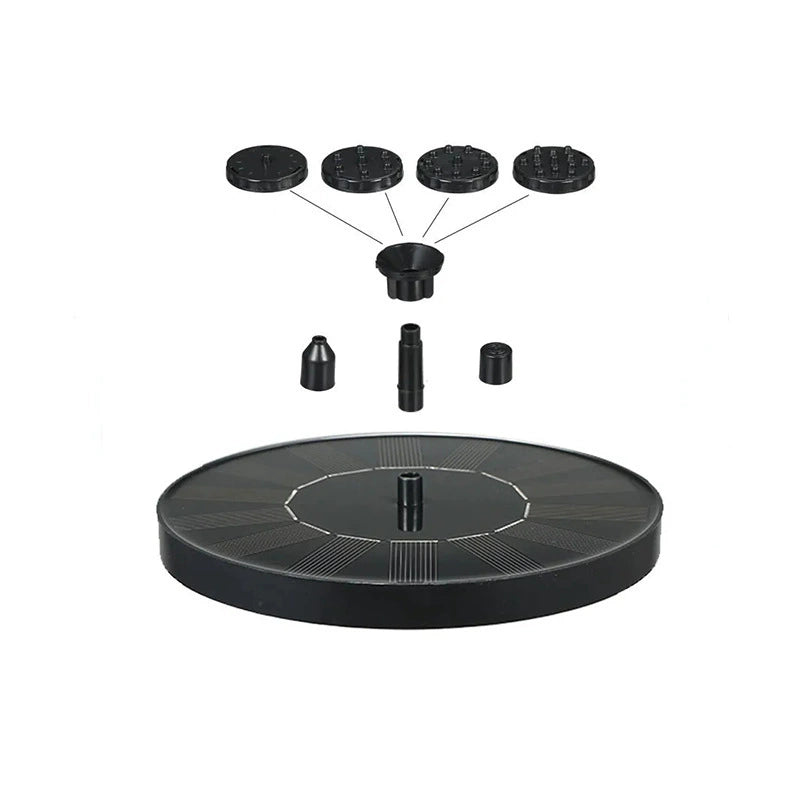 Floating Solar Powered Water Fountain Pump with 2 Nozzle 4 Spray Muff