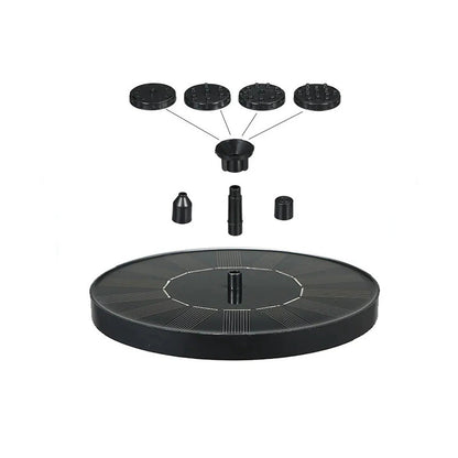 Floating Solar Powered Water Fountain Pump with 2 Nozzle 4 Spray Muff