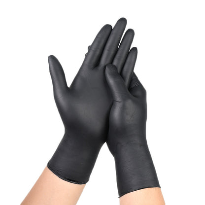 50 PCS Black Nitrile Disposable Gloves, Food-Safe, Powder-Free