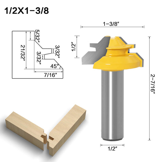 1/2" Router Bit - 45 Degree Glue Joint Lock Miter