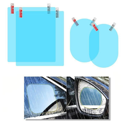 4 PCS Car Rearview Mirror Film, Waterproof Mirror Films Include Two Sizes