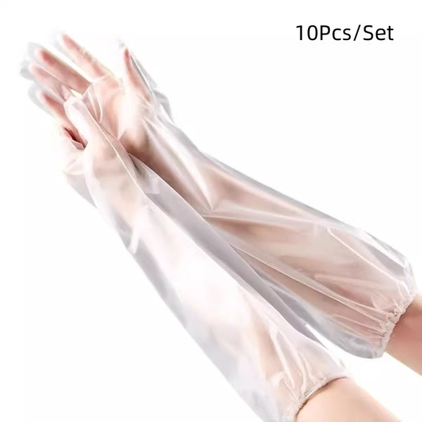 Long Sleeve Cleaning Gloves, 10Pcs/Set Reusable & Waterproof Protective Rubber Gloves for Household Duties