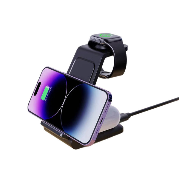 3-in-1 Wireless Charger Dock Station for Phone, Watch, and Earbuds