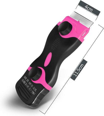 Multipurpose Glue & Sticker Remover Tool – Double Edged Scraper with 10 Plastic & 10 Metal Blades