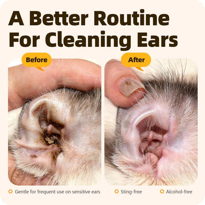 Pet Ear Drops for Ear Infection Treatment, Ear Mites Treatment, Dog Yeast Soothing Cleansing, Ear Wax Removal
