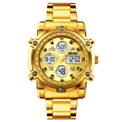 Men Quartz Watch Male Steel Wristwatch Fashion Big Dial Shockproof Watches