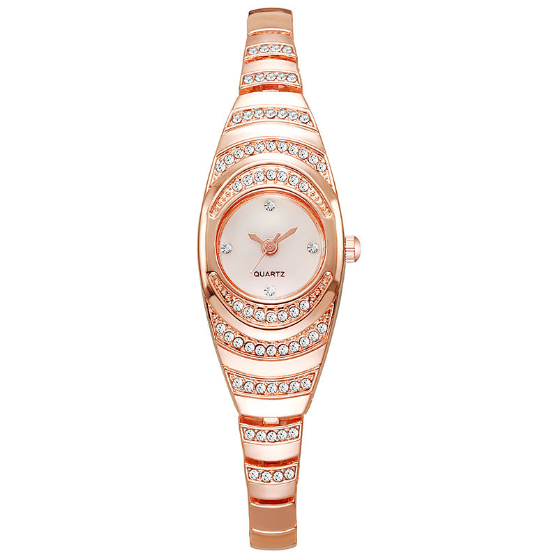 Vintage Women's Round Petite Gold Watch Luxury Stainless Steel Watch