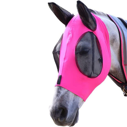 Horse Fly Mask with Ears – UV Protection & Comfort Fit, Breathable Lycra Full Size for Cob