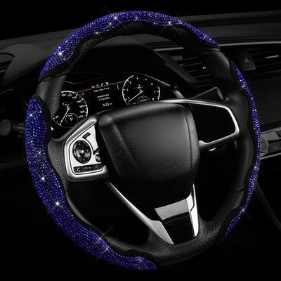 3PCS Segmented Diamond Bling Car Steering Wheel Cover, Universal for 99% Cars for Women