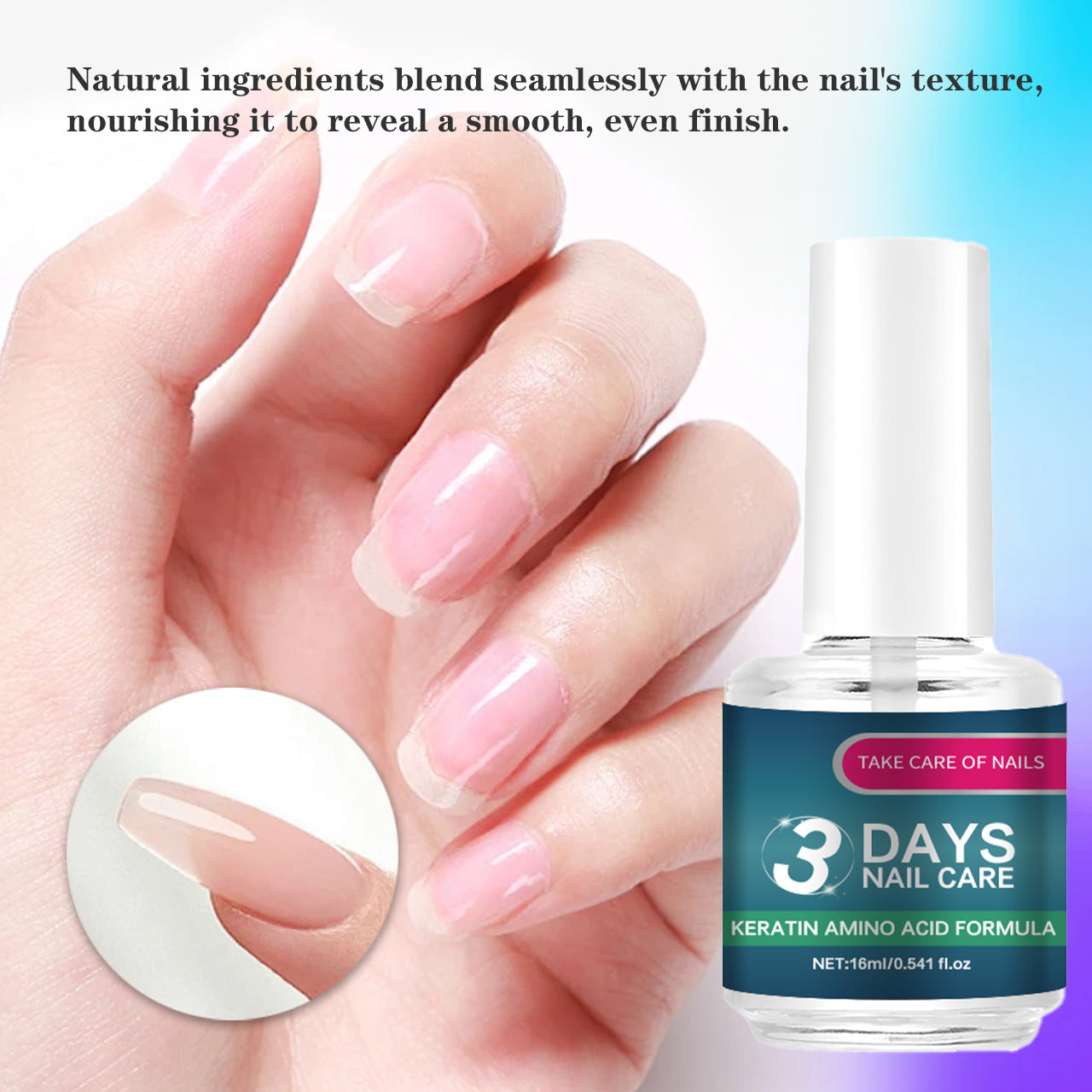 3 Days Nail Care - Keratin Amino Acid, Suitable for Soft and Fragile Nails