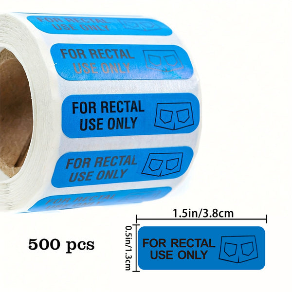 For Rectal Use Only Stickers - 500pcs, 0.5