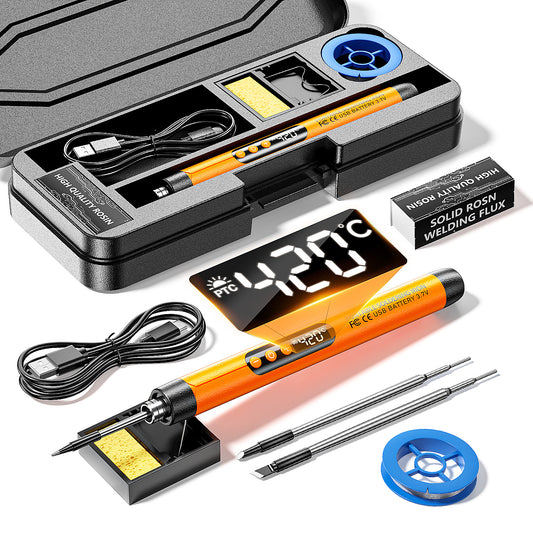 Cordless USB digital rechargeable portable soldering iron