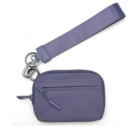 Zippered Wristlet Wallet with ID Window, 8+ Card Slots, Lipstick Holder, Detachable Strap & Keychain