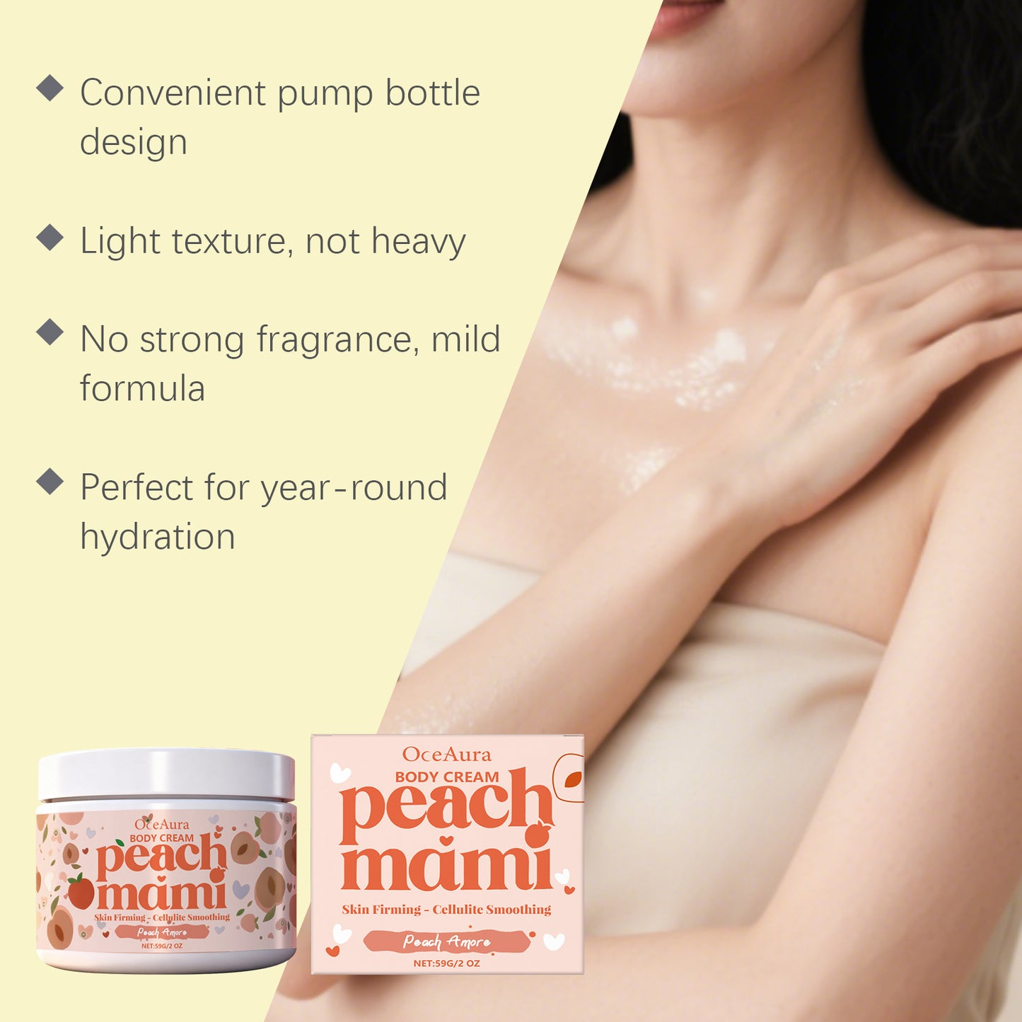 Firming Body Cream - Hydrating Saggy Skin Tightening CreamLightweight, Quick-Absorbing Formula