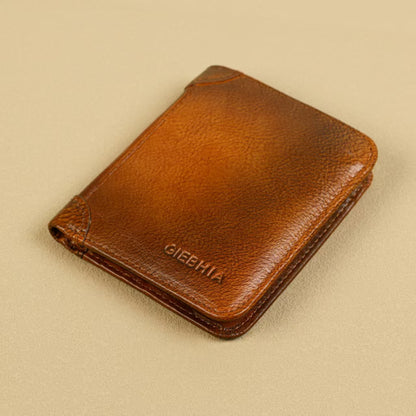 Men's Vintage Genuine Leather Bi-Fold Wallet with RFID Blocking