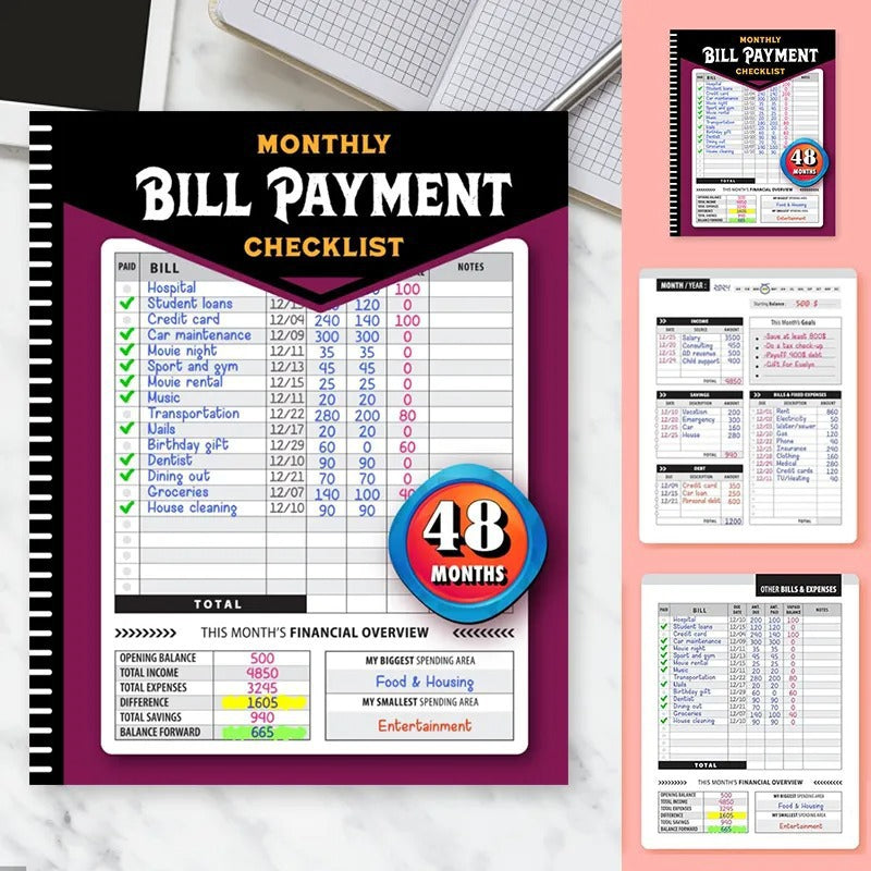 Monthly Bill Payment Checklist: Bill Tracker Notebook