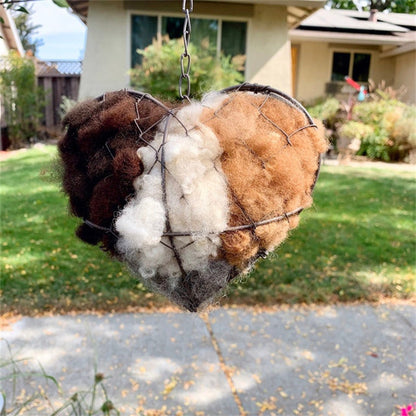 Handmade Fiber Bird Nesting Heart Refillable Birds Haven