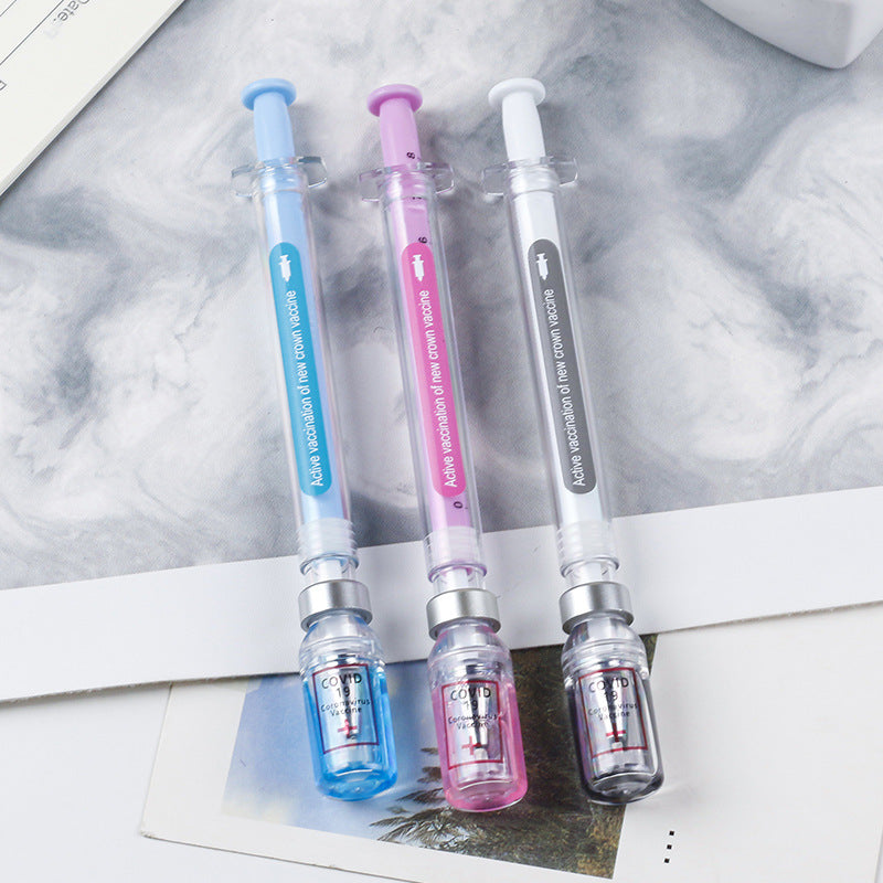 3PCS Syringe Pens, 0.5mm Black Ink Syringe Pen, Multicolor Fun Nurse Pen