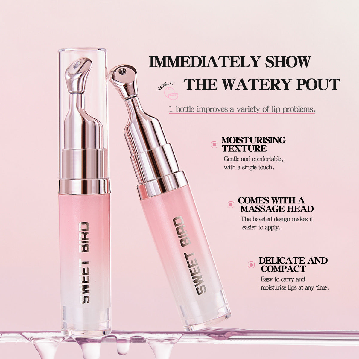 2Pcs Plumping Lip Essence - 24H Moisturizing & Repair, Fade Lip Lines & Dark Spots