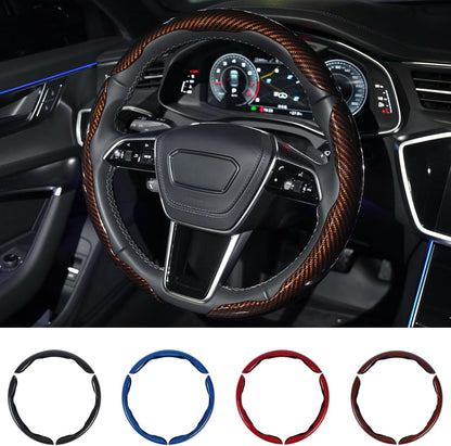 3pcs Universal Carbon Fiber Steering Wheel Cover - Anti-Slip & Segmented Design