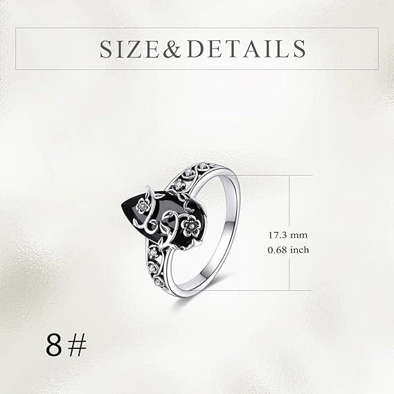 Sterling Silver Vintage Flower Rose Flower Tree Tree of Life Ring