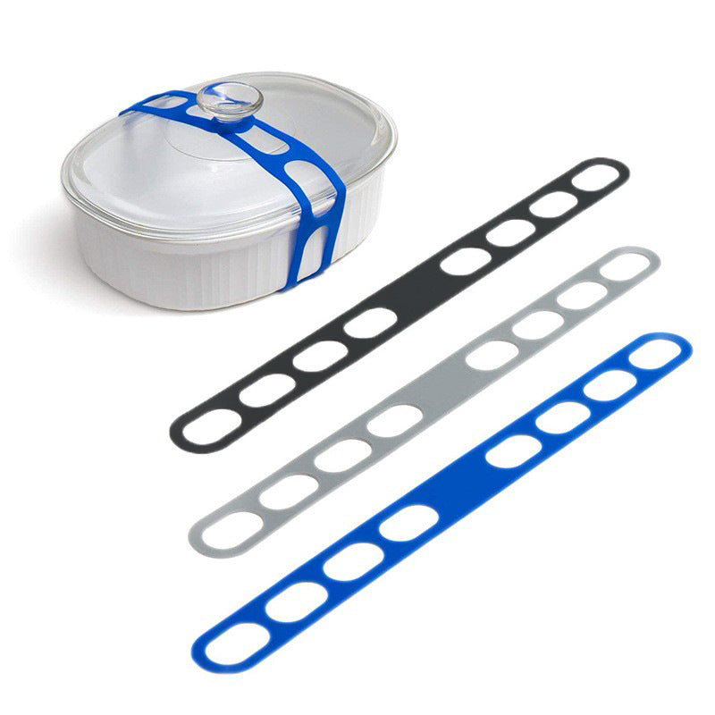 2Pcs/set Adjustable Reusable Universal Lid Securing Strap