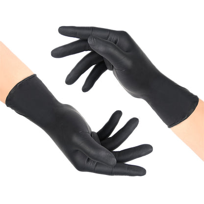 50 PCS Black Nitrile Disposable Gloves, Food-Safe, Powder-Free