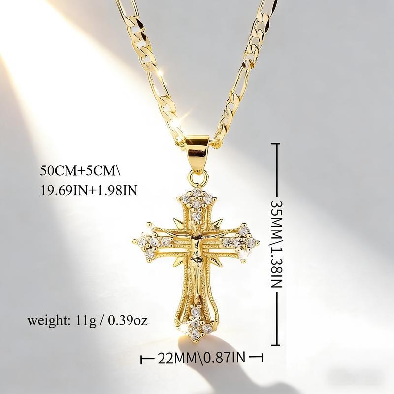 Cross Pendant Necklace with Sparkling Accents for Thanksgiving Graduation Gifts and Daily Wear