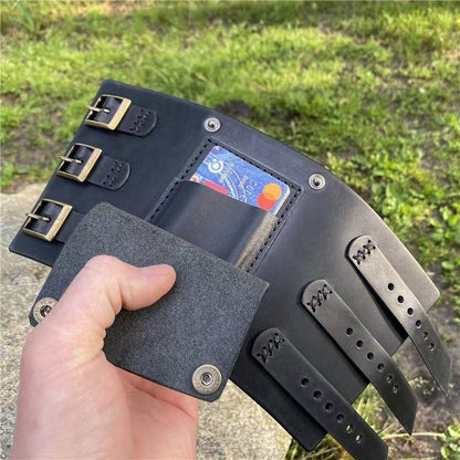 Leather Adjustable Wrist Wallet with Card Holder